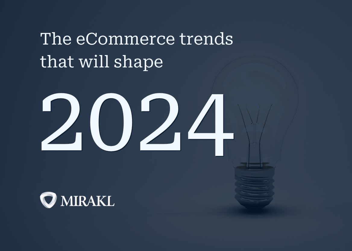 A banner image with the text ‘the eCommerce trends that will shape 2024’