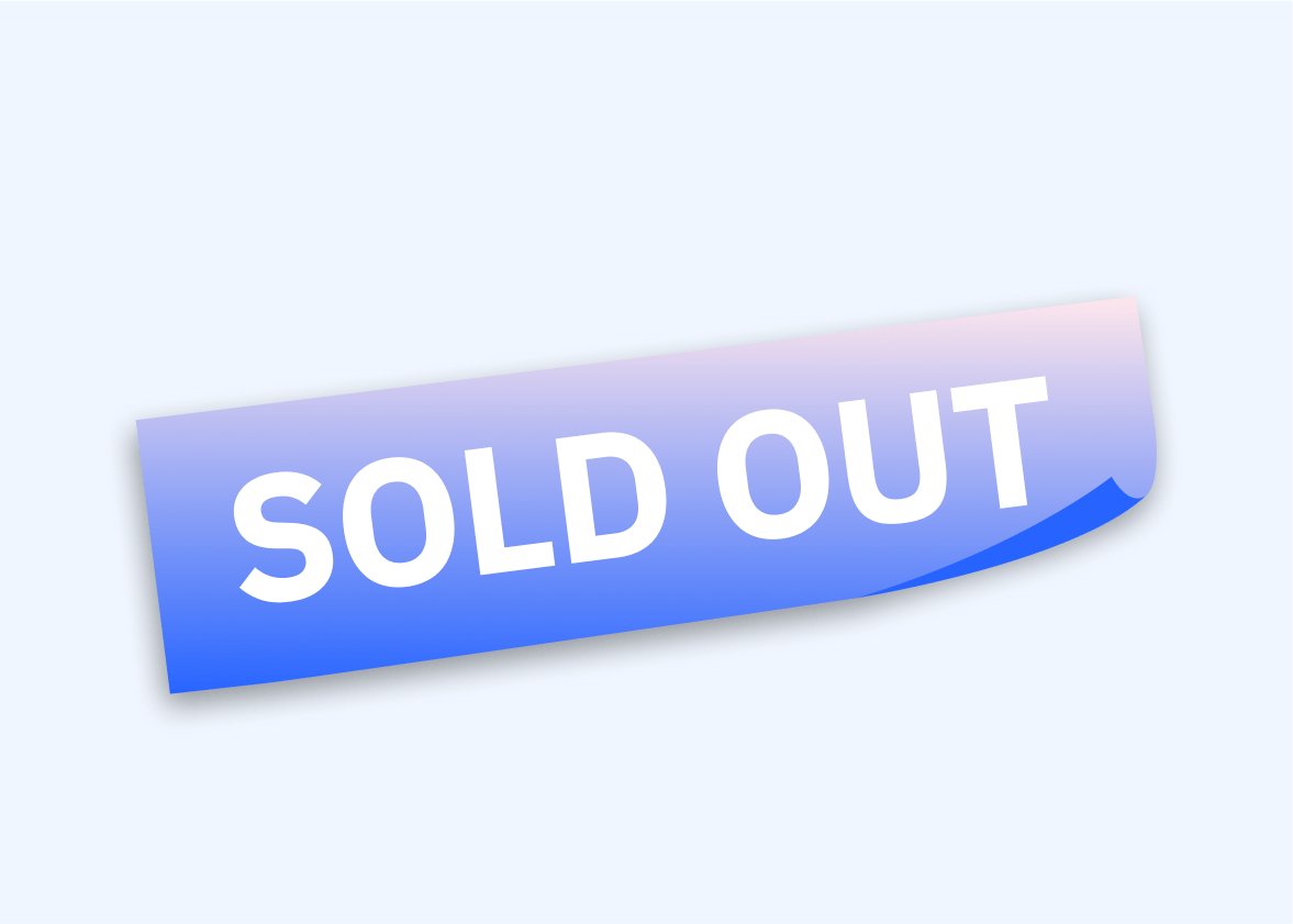 Graphic showing a "sold out" stamp
