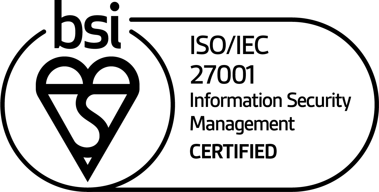 BSI certification mark for ISO/IEC 27001 Information Security Management — Certified